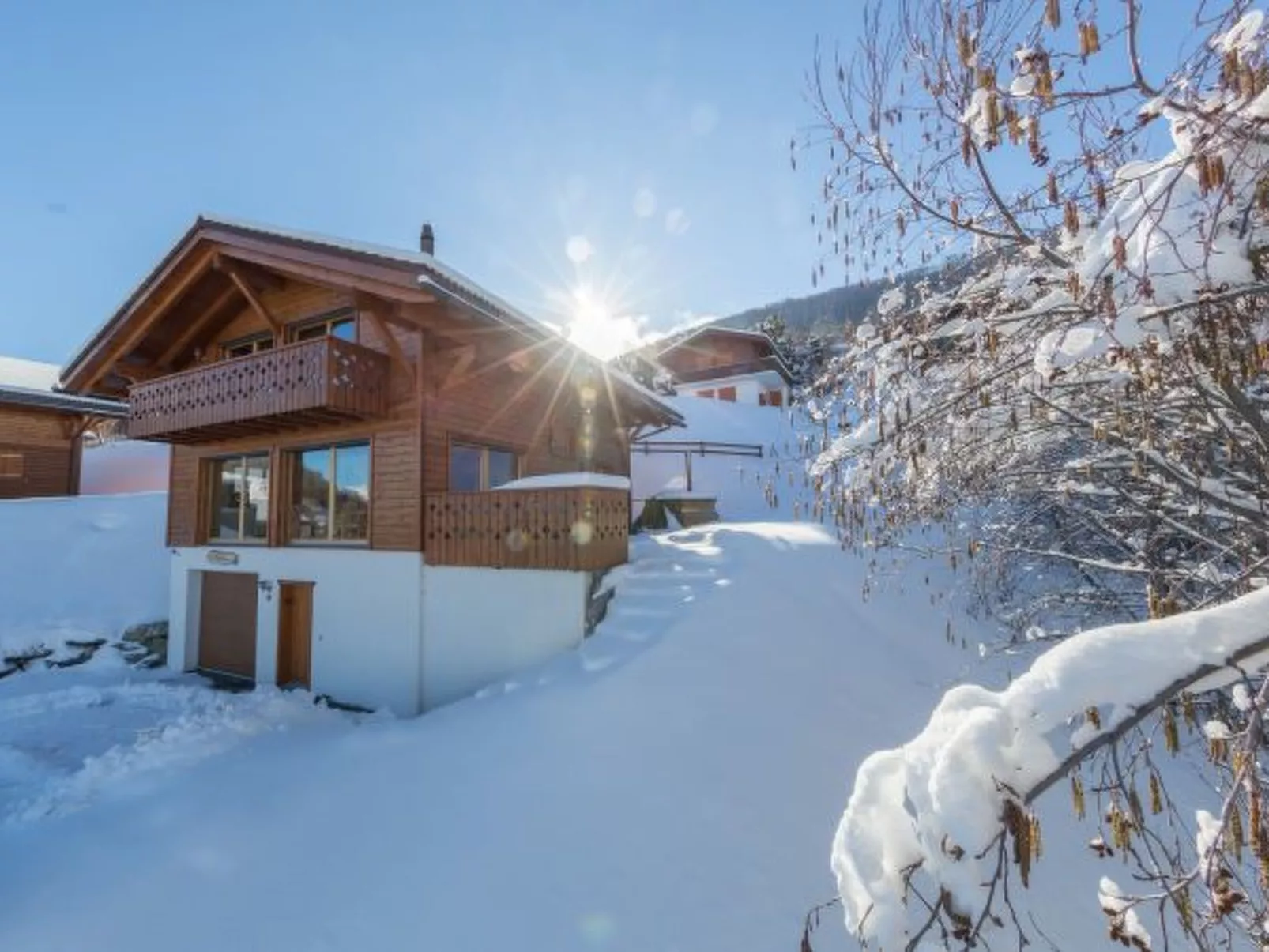 Chalet Nid Blanc wood burning hottub - Draußen