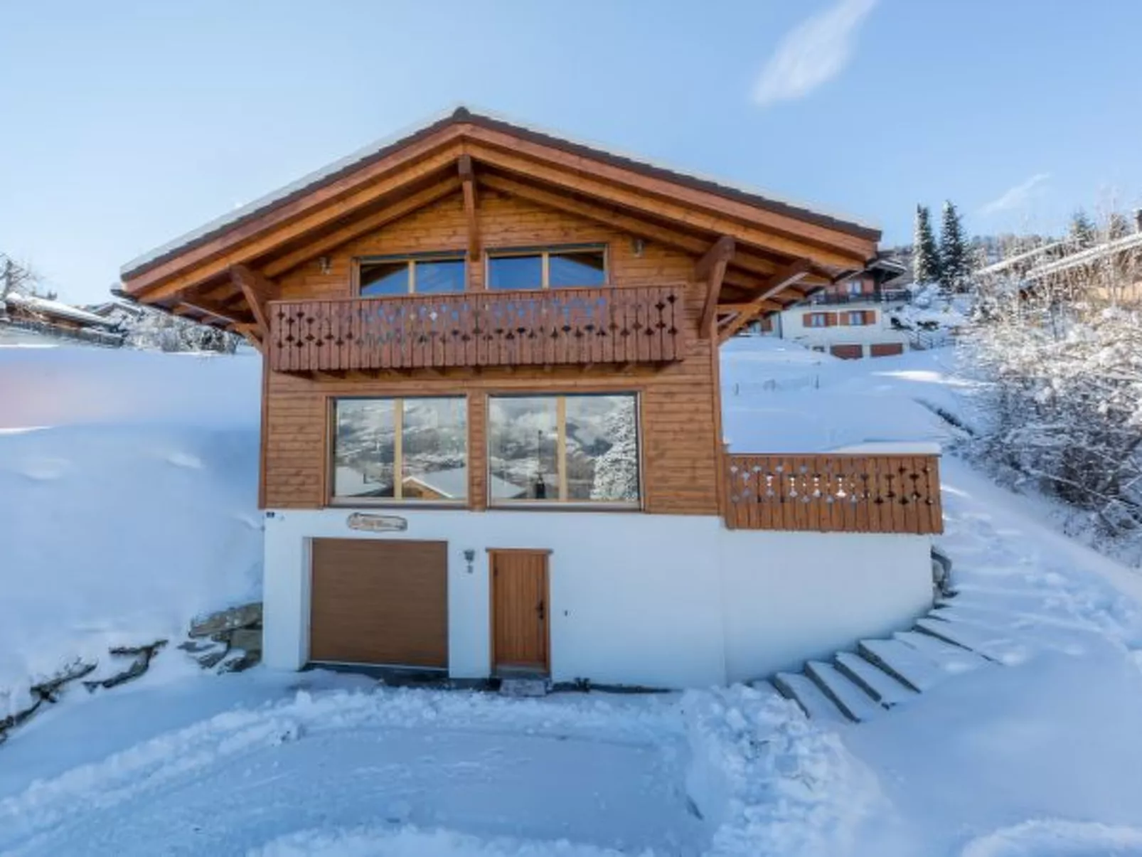 Chalet Nid Blanc wood burning hottub - Draußen