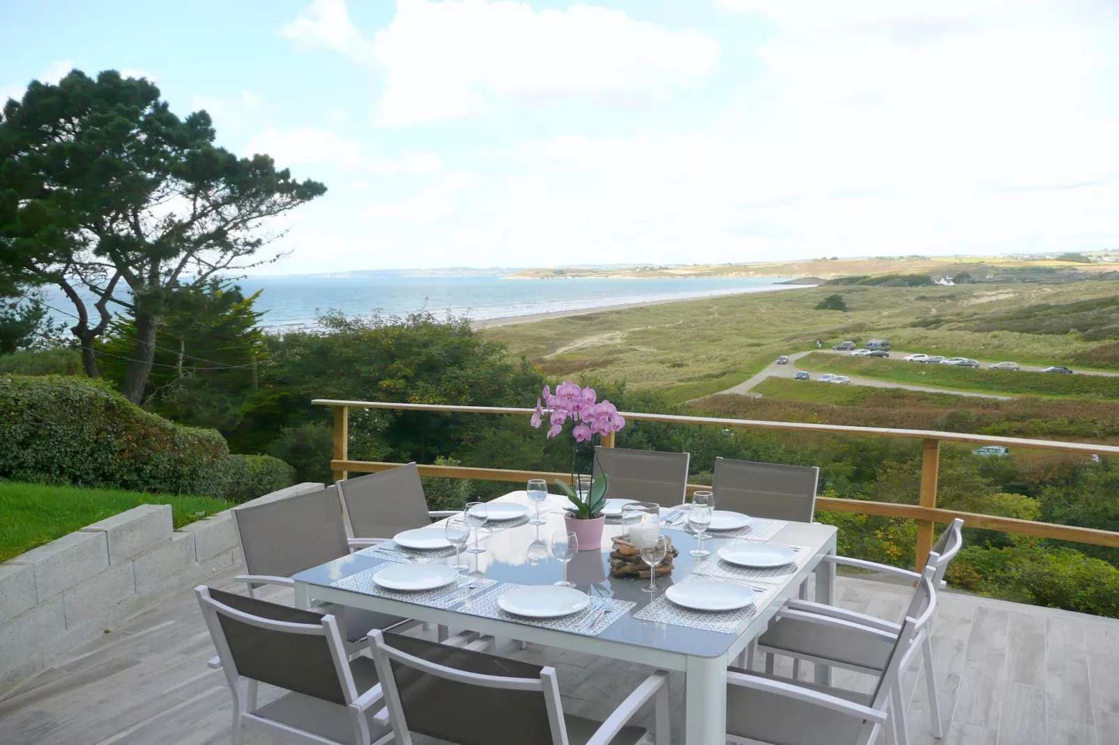 Ferienhaus mit Panorama-Meerblick Plonévez-Porzay - Terrasse/Balkon