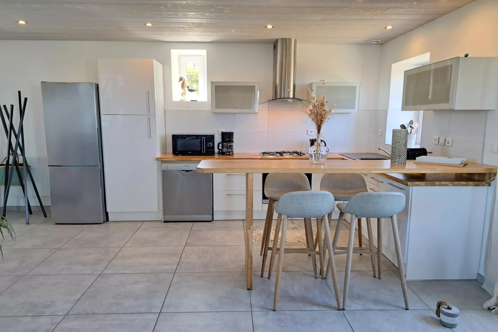 Ferienhaus mit Panorama-Meerblick Plonévez-Porzay - Küche