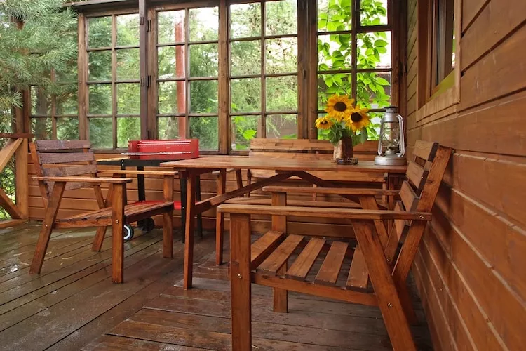 	Domek wakacyjny z 1 sypialnią na piętrze w Kopalinie - Terrasse