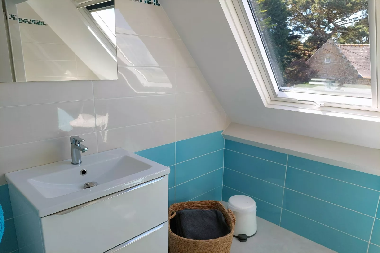 Ferienhaus mit Panorama-Meerblick Plonévez-Porzay - Badezimmer