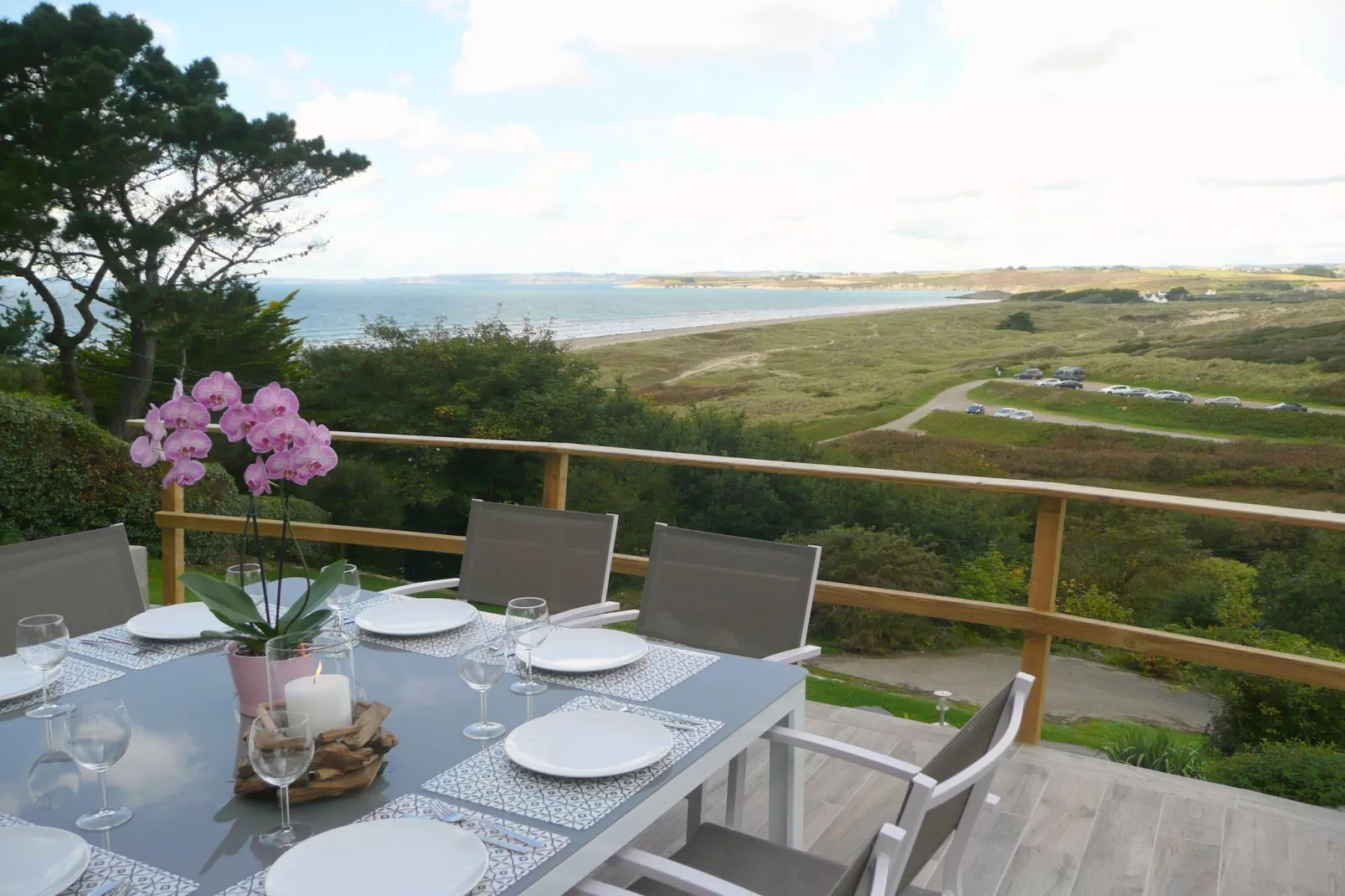 Ferienhaus mit Panorama-Meerblick Plonévez-Porzay - Terrasse/Balkon