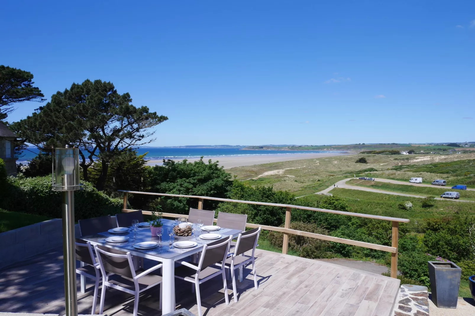 Ferienhaus mit Panorama-Meerblick Plonévez-Porzay - Terrasse/Balkon