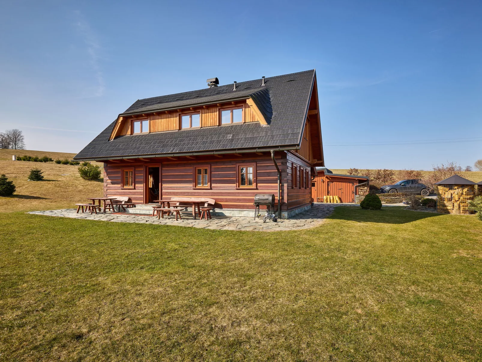 Timber Lodge with Hydromassage - Dehors