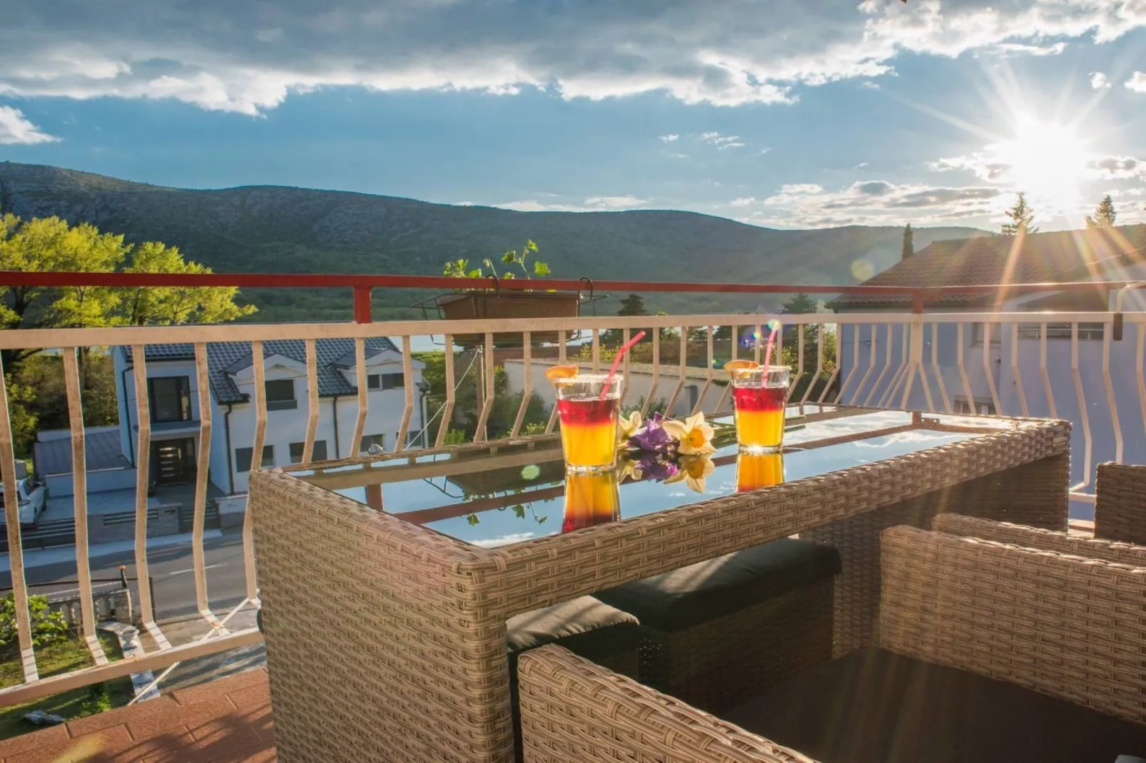 Chic Apartment Tribalj with Private Balcony - One Bedroom Apartment - Terrasse / balcon