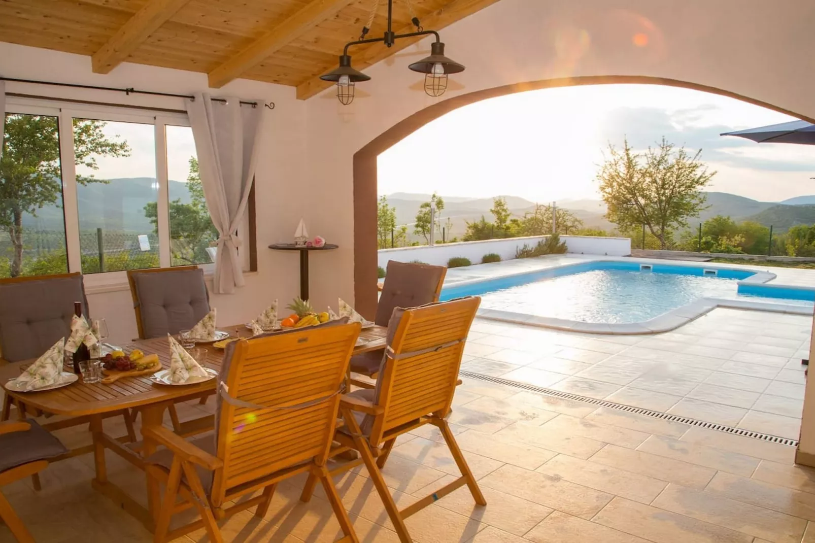 Peaceful Escape with Mountain Views, Heated Pool and Modern Amenities in Radošić - Four Bedroom Villa - Swimming pool