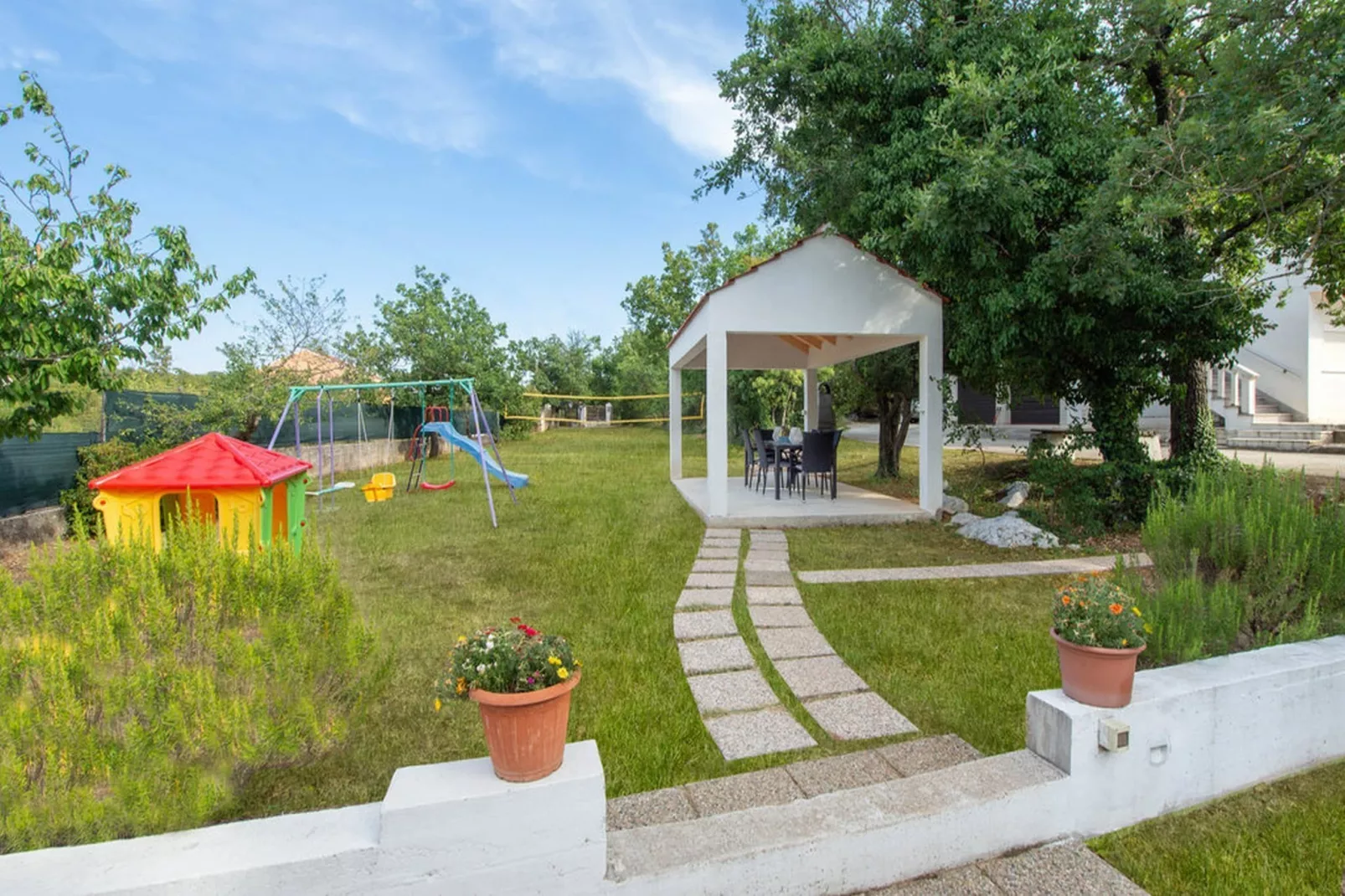 Spacious Prgomet Retreat with Private Pool, Fitness Centre, and Garden - Three Bedroom Villa - Gardens in summer