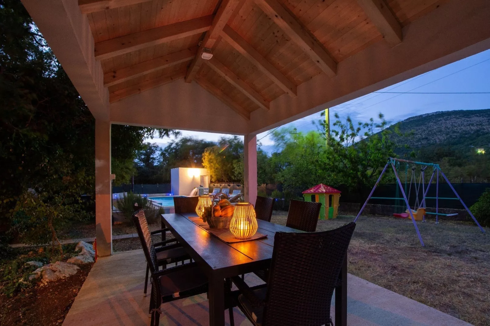 Spacious Prgomet Retreat with Private Pool, Fitness Centre, and Garden - Three Bedroom Villa - Gardens in summer