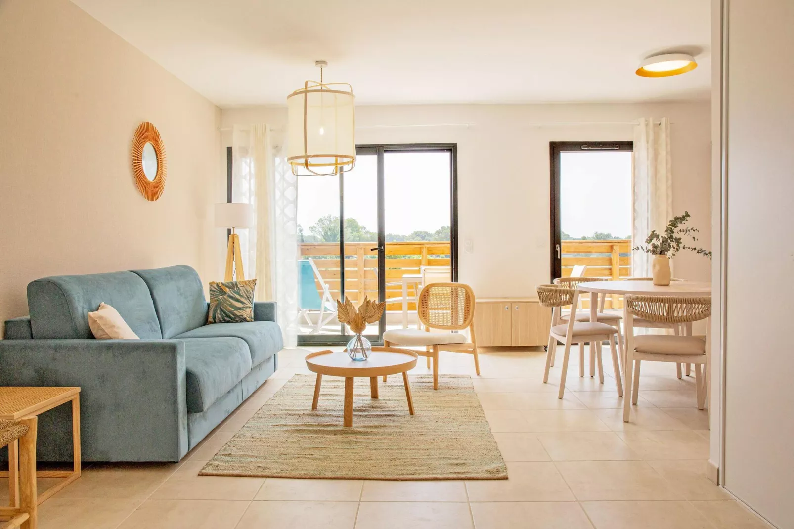Résidence Domaine du Golfe du Lion St Cyprien - 36 app 6 pers - 2 chambres - climatisé - balcon-Salon
