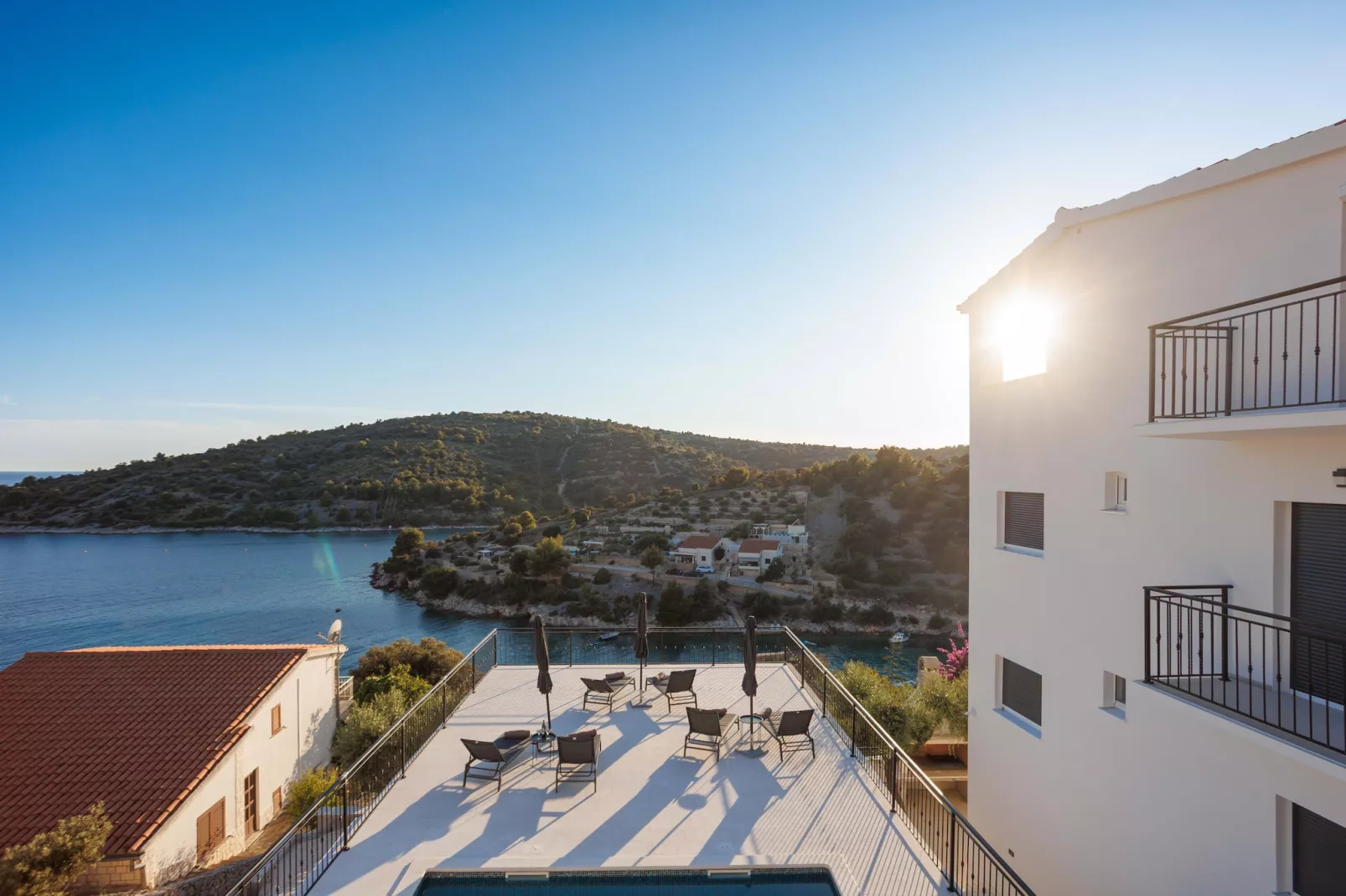 Villa La Fortezza with sea view - Im Freien