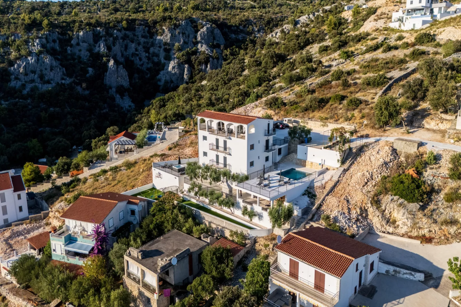 Villa La Fortezza with sea view - Im Freien