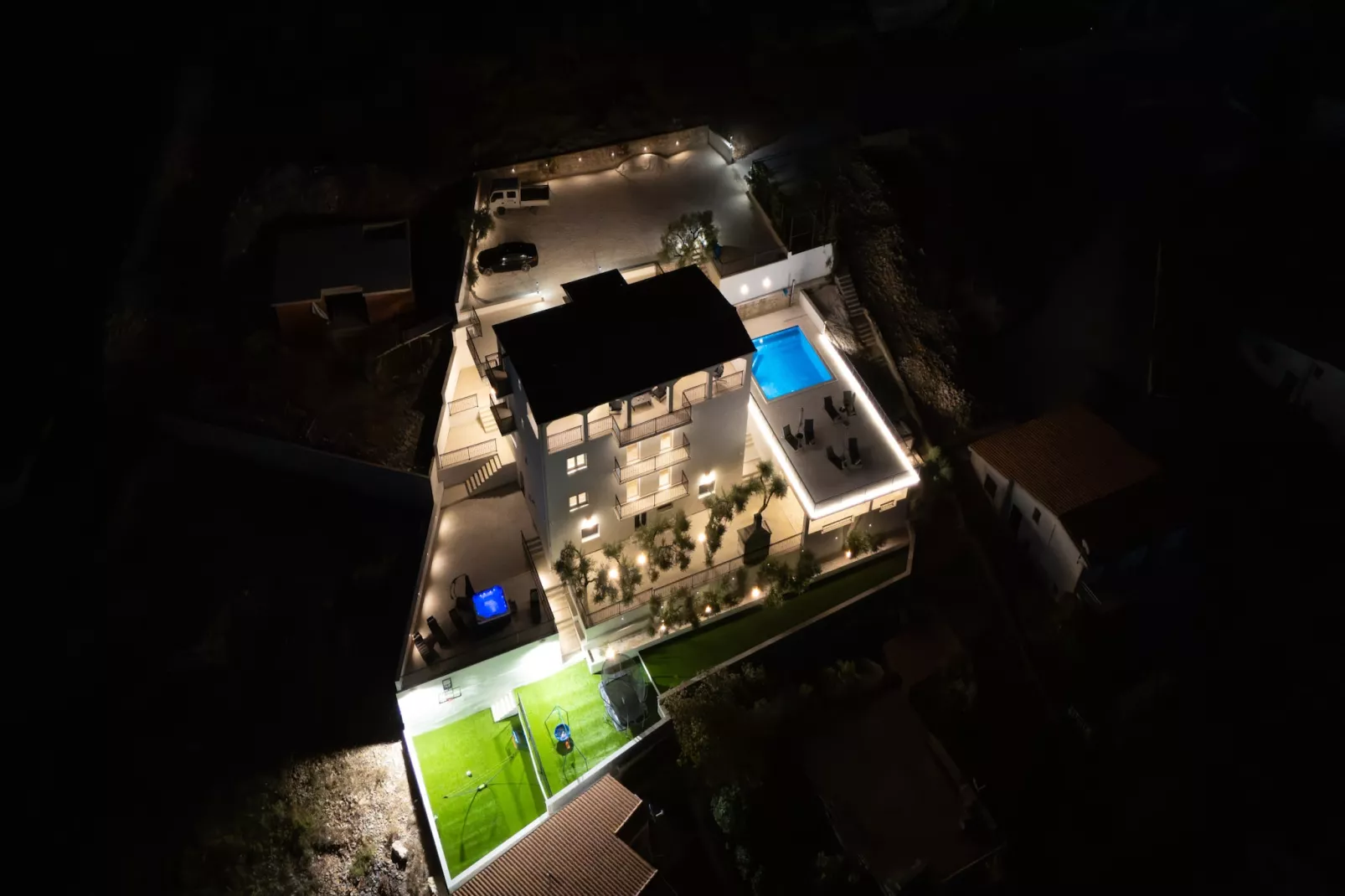 Villa La Fortezza with sea view - Im Freien