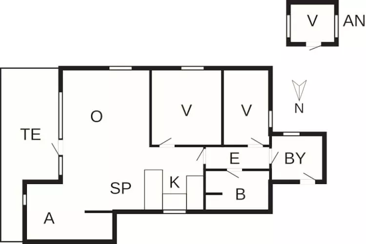 Maison de vacances pour 6 a Sjællands Odde - Plan