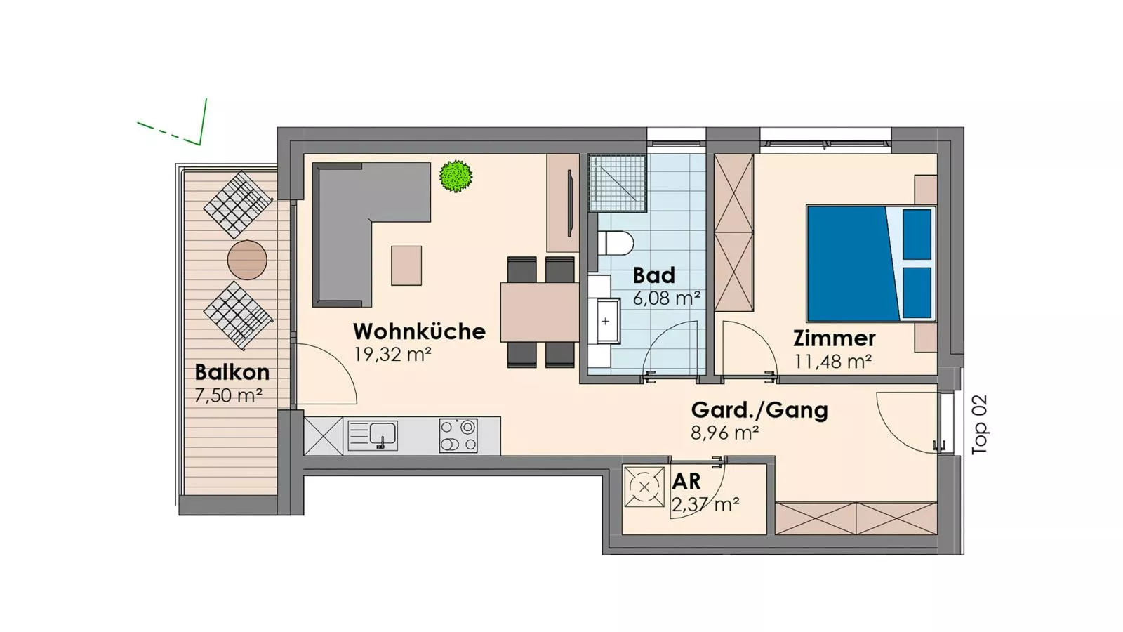 City Apartments Jenbach Top 2 - Grundriss
