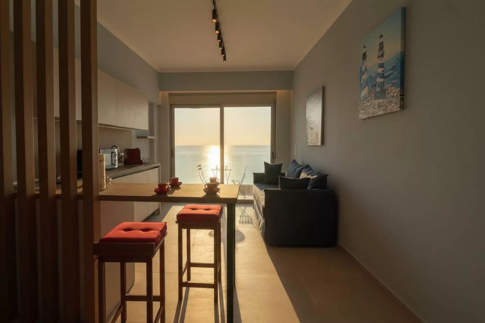 Coastal Modern Studio in Charaki Facing the Sea