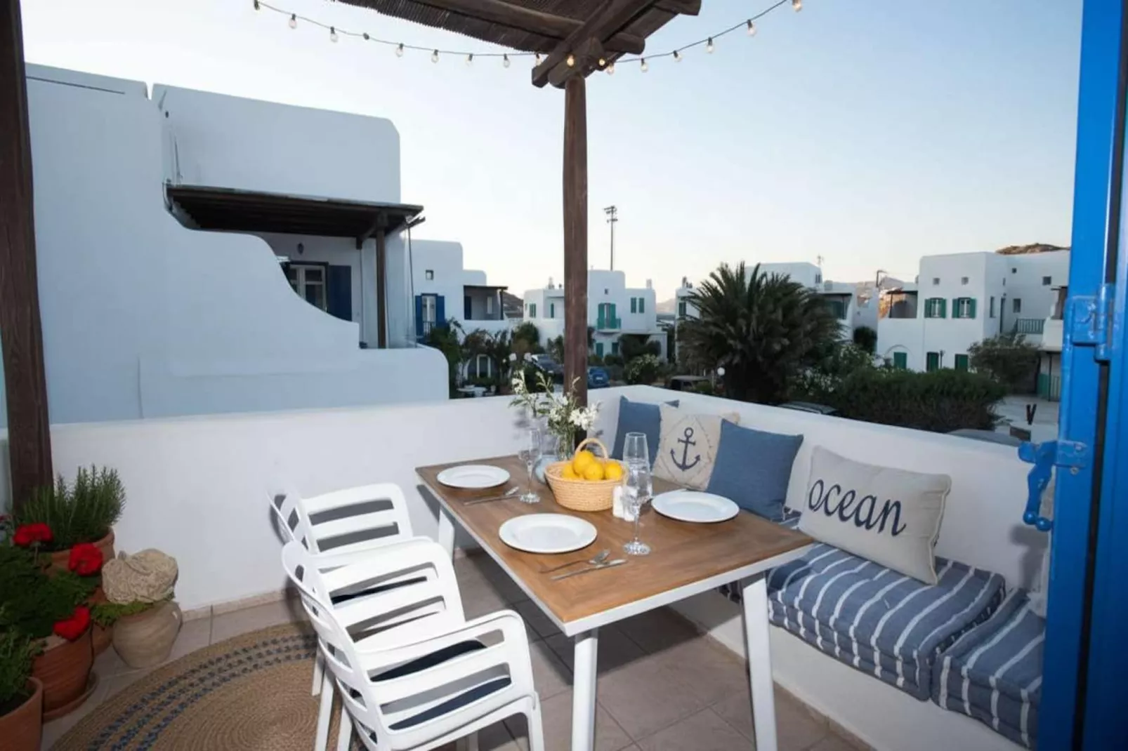 Ornos Elegant 2 Bd House with Shared Pool - Terrace balcony