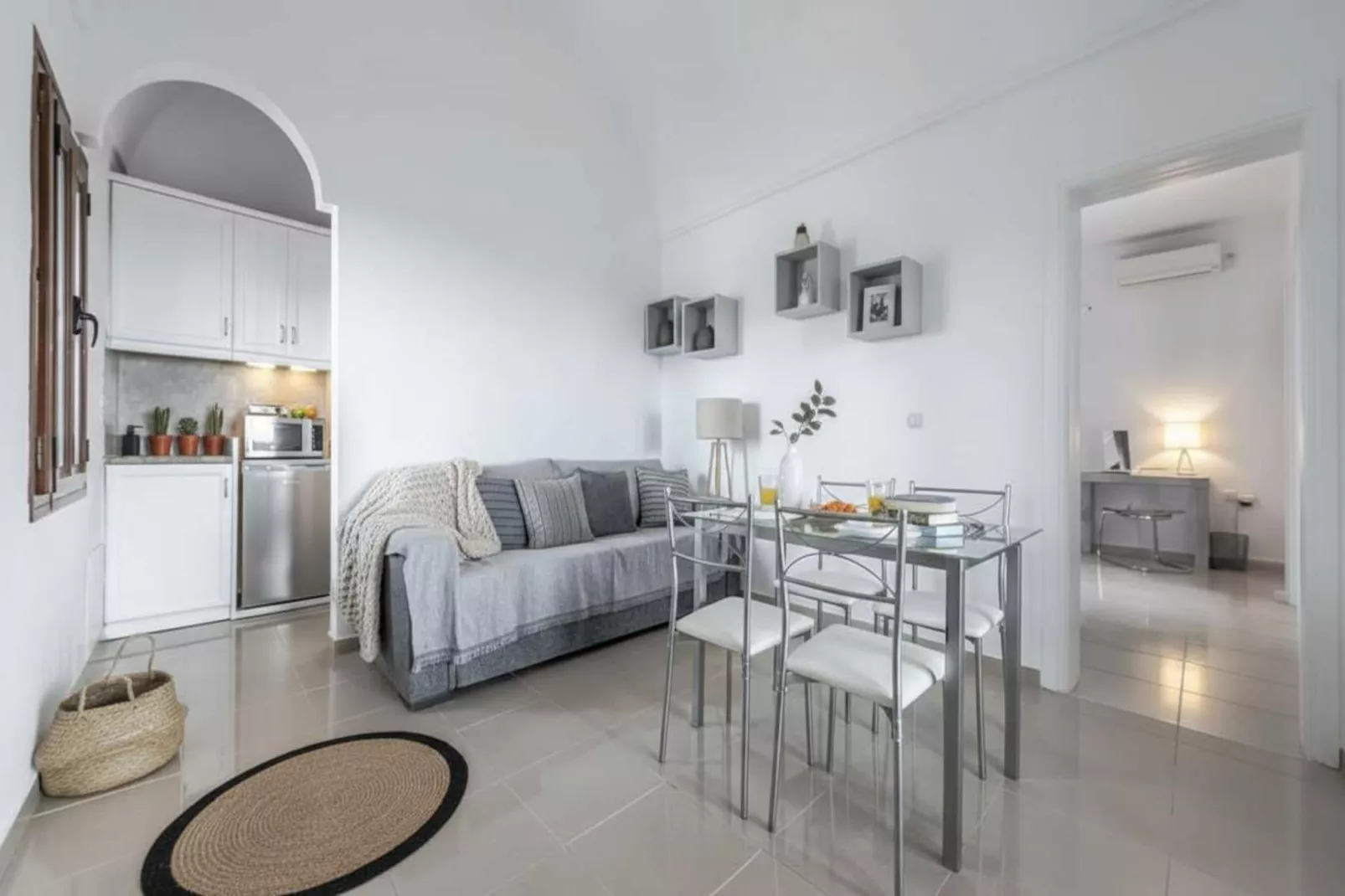 Stylish Santorini Residence with Endless Sea Views - Living room