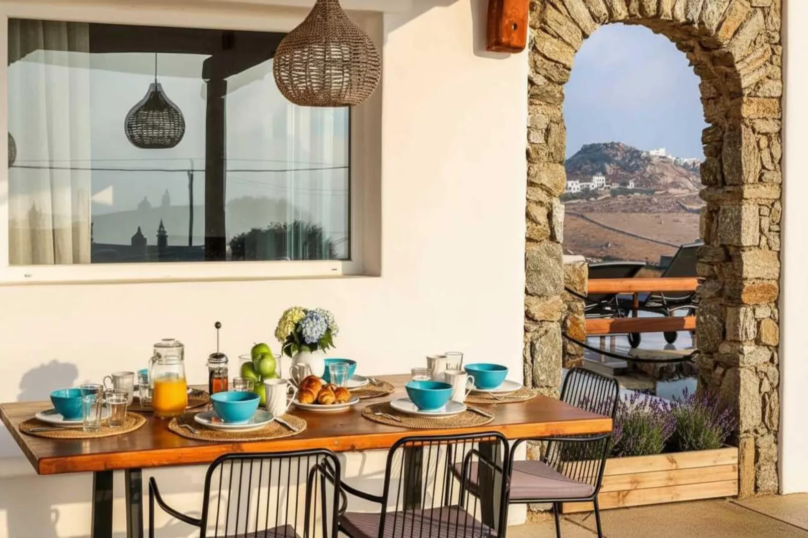 Prestigious Residence in Kalafatis w Private Pool - Terrasse/Balkon