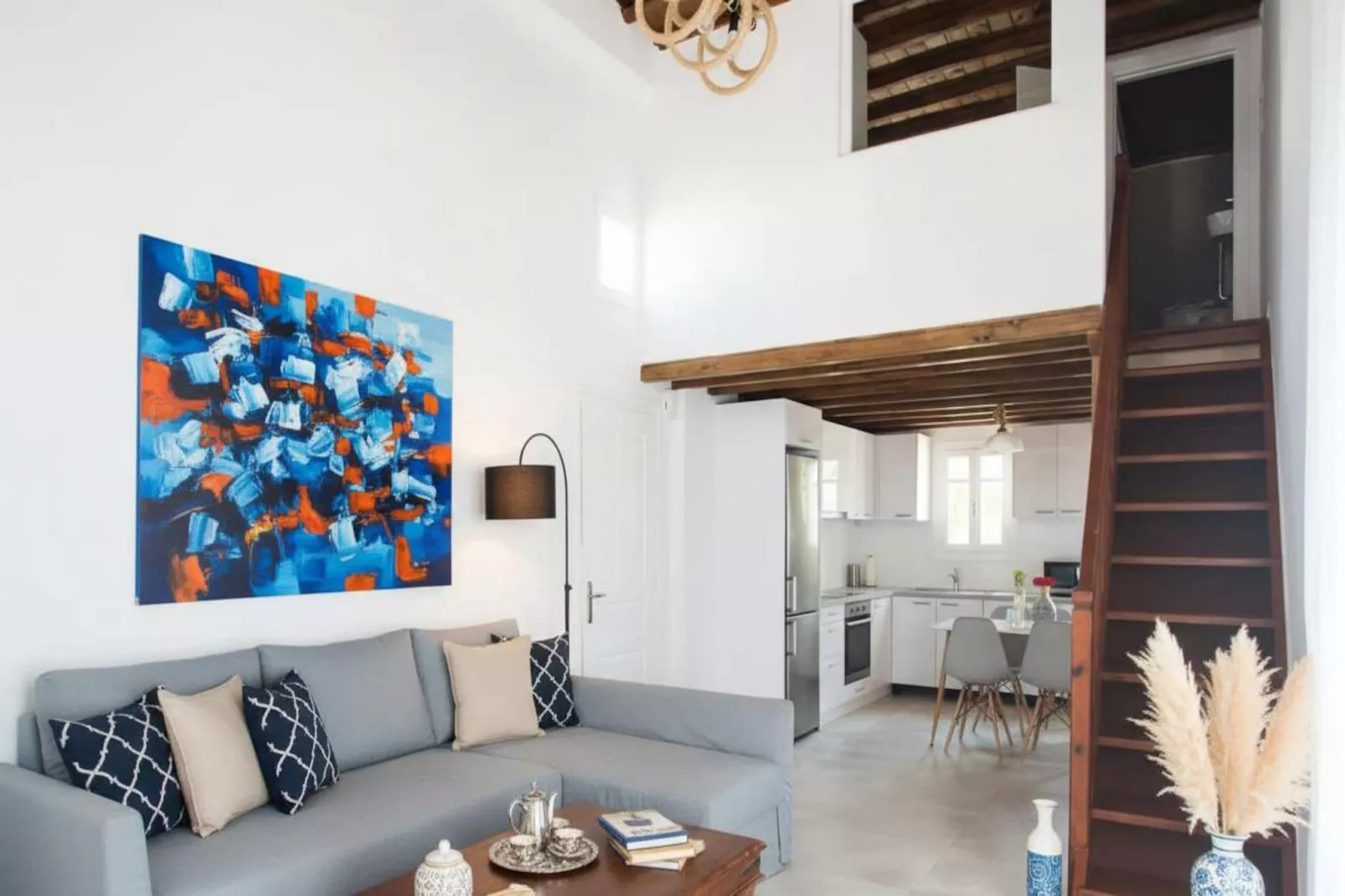 Ornos Elegant 2 Bd House with Shared Pool - Living room