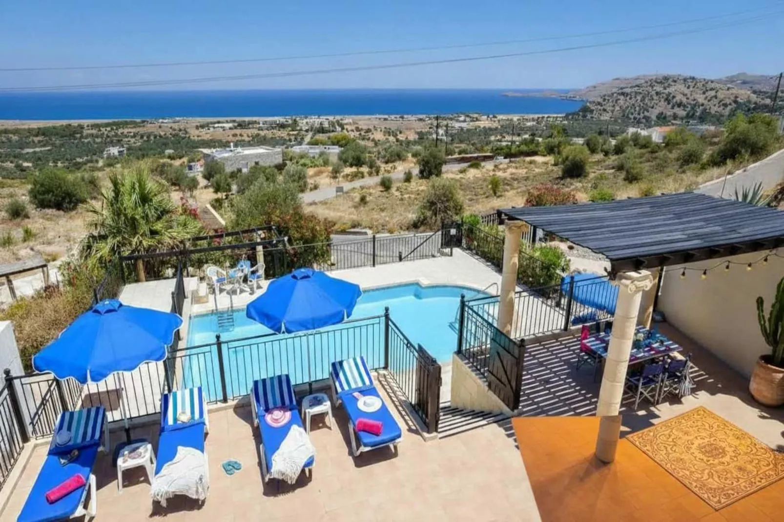 Exclusive Kalathos Pool Villa Overlooking the Sea - Aussicht Sommer