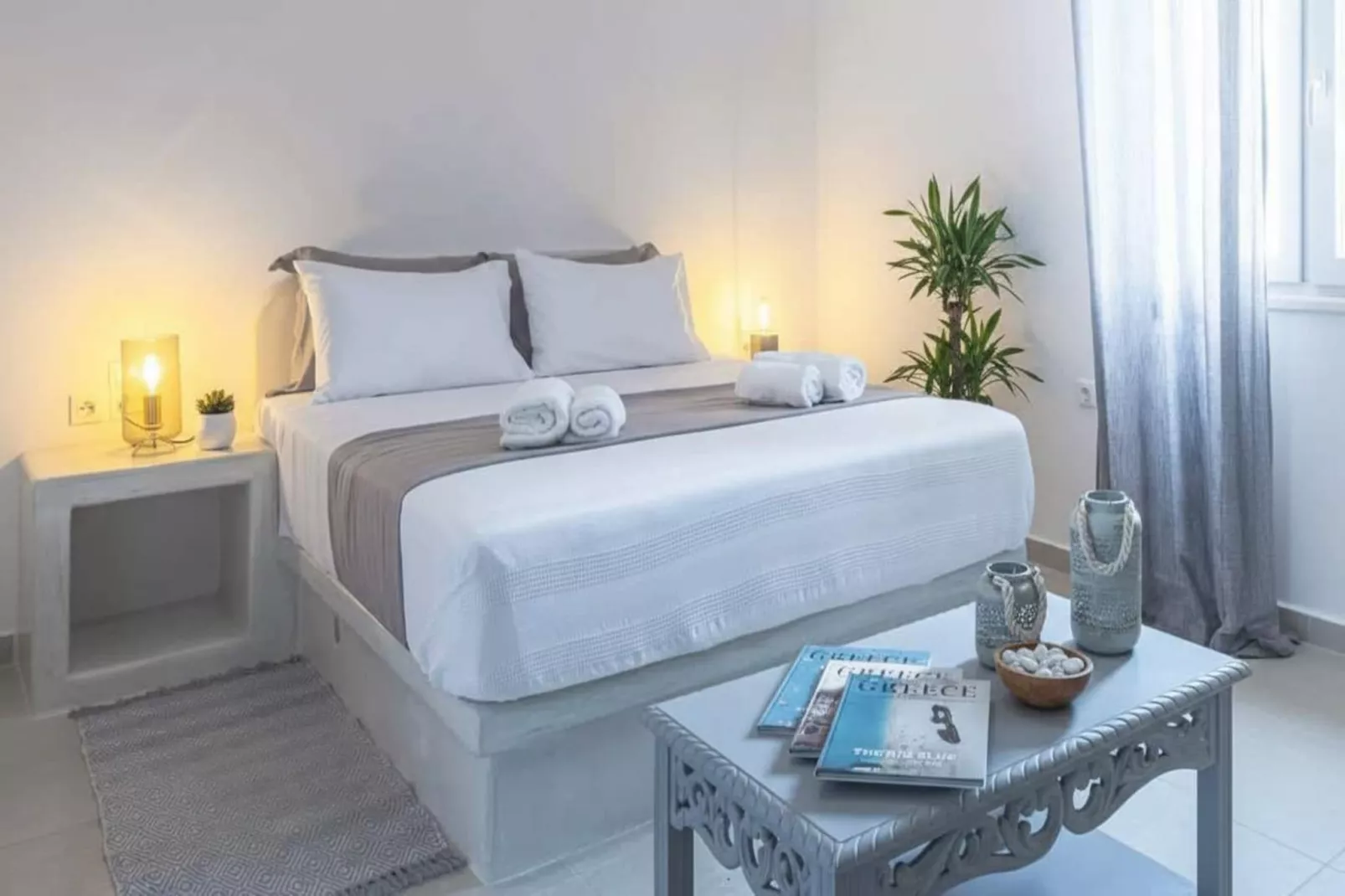 Stylish Santorini Residence with Endless Sea Views - Bedroom