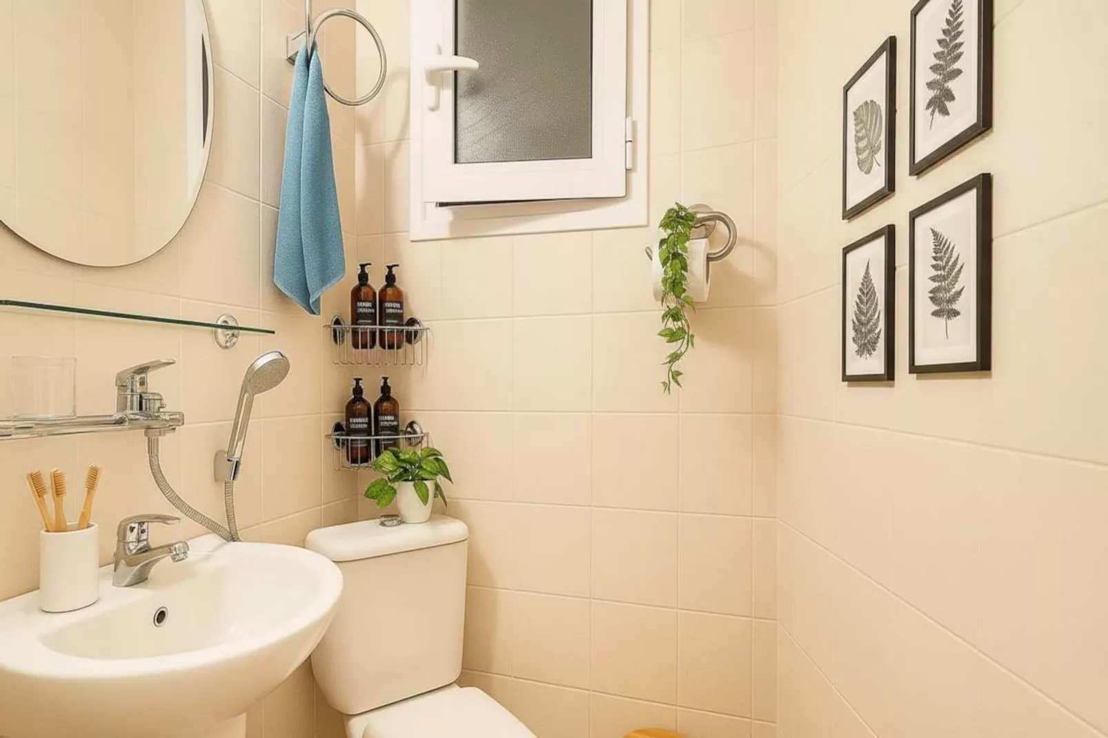 Picturesque Paros White House with Balcony Views - Bathroom