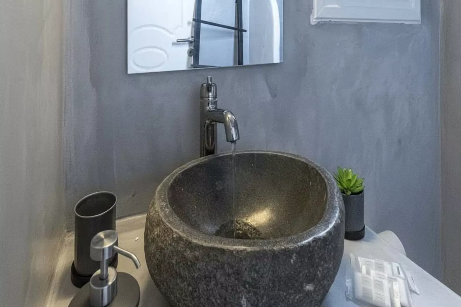 Stylish Santorini Residence with Endless Sea Views - Bathroom