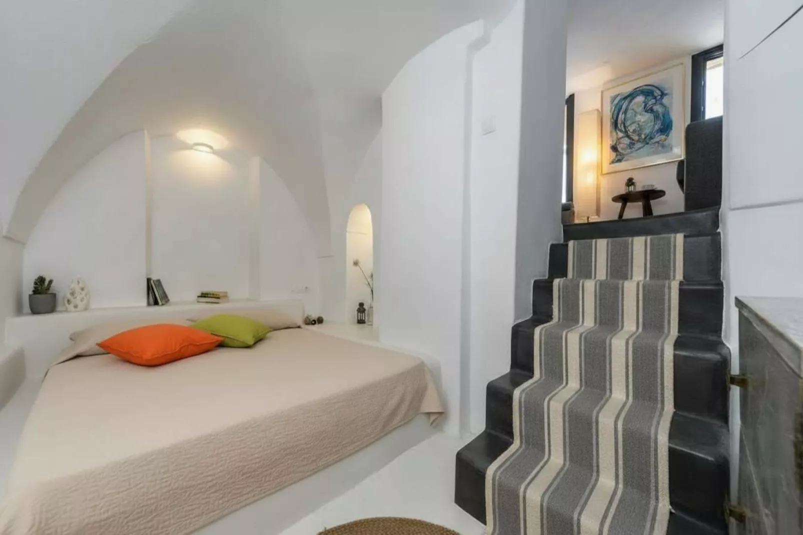 Poseidon’s Water Escape Santorini Rooftop Jacuzzi - Bedroom