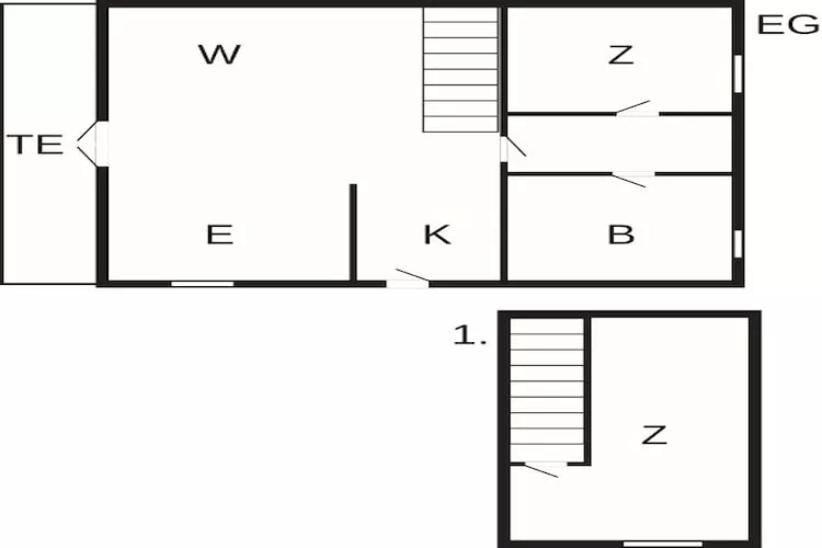 5 person holiday home in Millinge - Floor plan