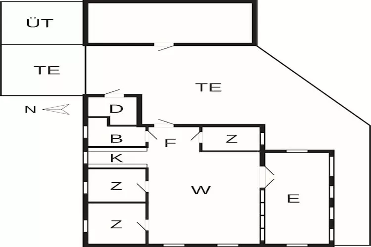 4 person holiday home in Hals - Floor plan