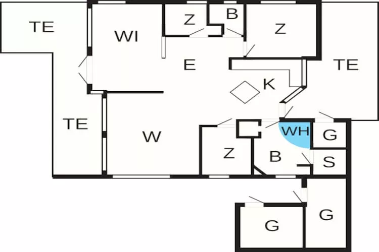 Maison de vacances pour 6 a Sjølund - Plan