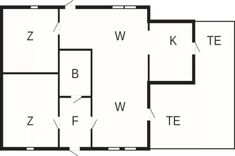 Maison de vacances pour 6 a Væggerløse - Plan