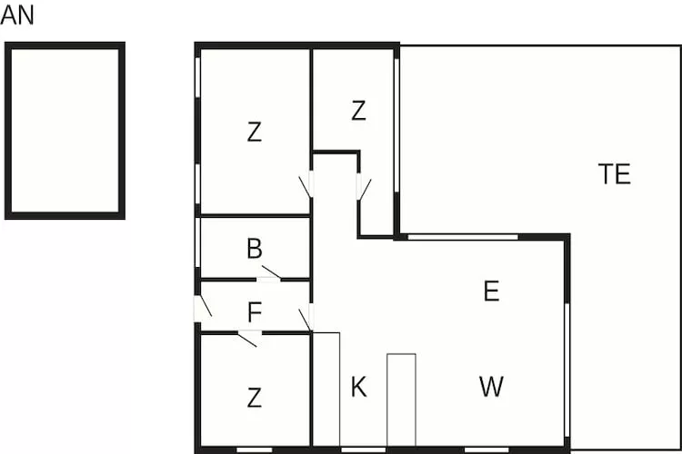 Maison de vacances pour 6 a Karrebæksminde - Plan