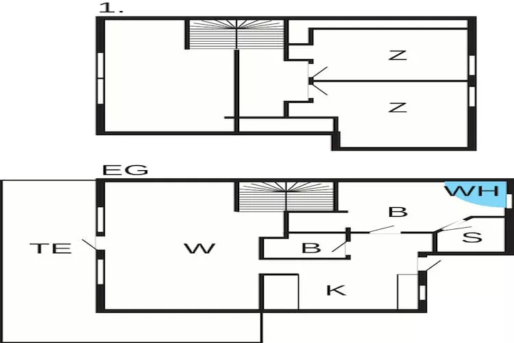 Maison de vacances pour 4 a Ringkøbing-By Traum - Plan