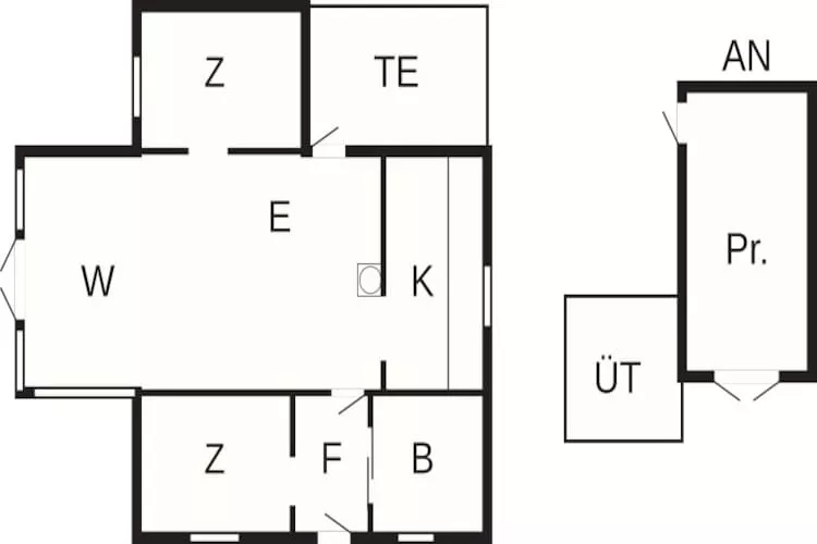 Maison de vacances pour 4 a Frederiksværk-By Traum - Plan