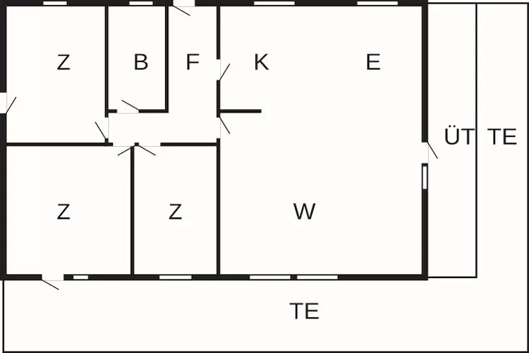 Maison de vacances pour 6 a Væggerløse-By Traum - Plan