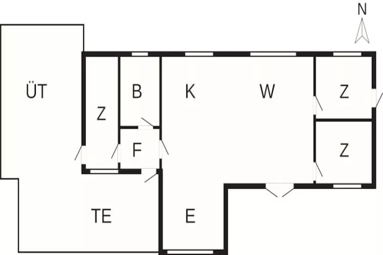 5 Personen Ferienhaus in Aakirkeby - Grundriss