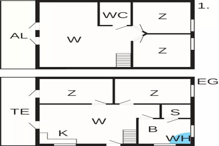 2 levels, 8 persons - Floor plan