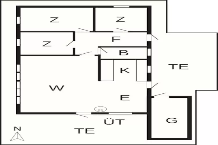 7 Personen Ferienhaus in Knebel-By Traum - Grundriss