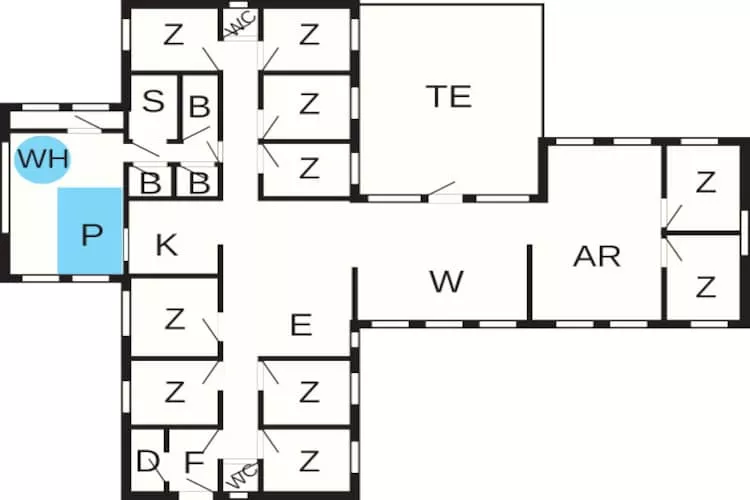 Holiday home for 24 guests, Brovst - Floor plan