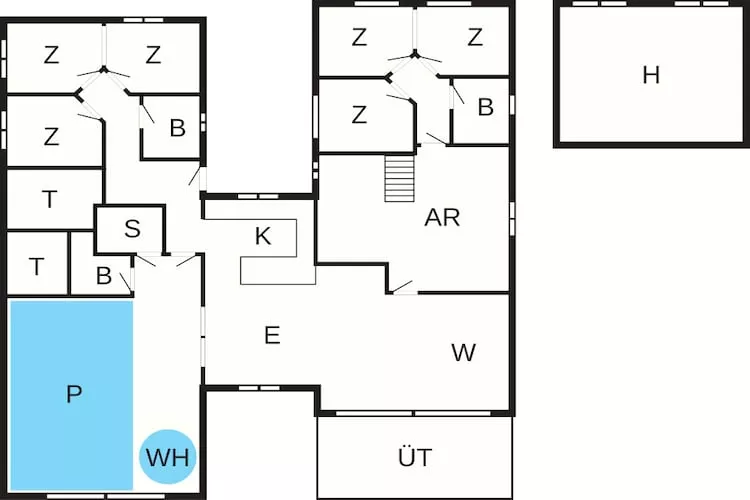 Retraite de luxe avec piscine - Plan