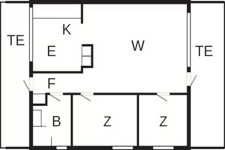 B-3½ room,renovated, Ocean view - Floor plan