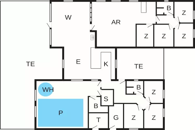 Luxury Pool Villa in Lohals - Floor plan