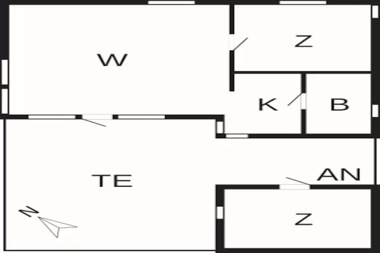 Maison de vacances pour 6 a Gudhjem-By Traum - Plan