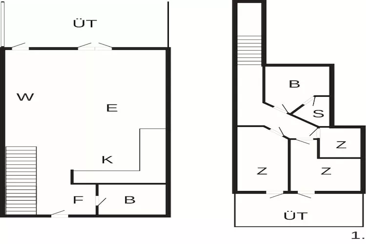 Maison de vacances pour 4 a Ringkøbing-By Traum - Plan