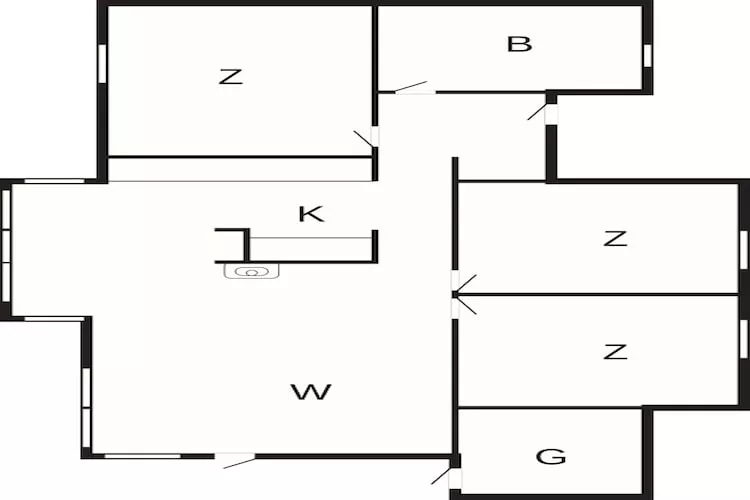 5 person holiday home in Jerup-By Traum - Floor plan