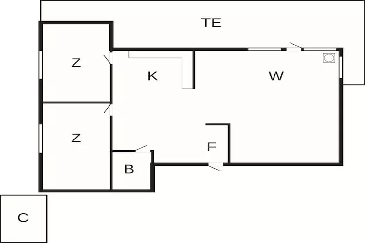 Maison de vacances pour 4 a Hals-By Traum - Plan