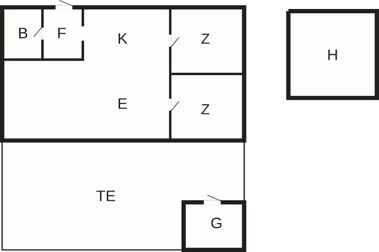 Maison de vacances pour 4 a Hemmet-By Traum - Plan