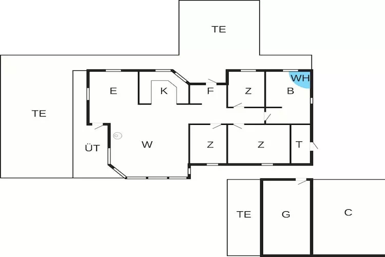Maison de vacances pour 6 a Hals - Plan